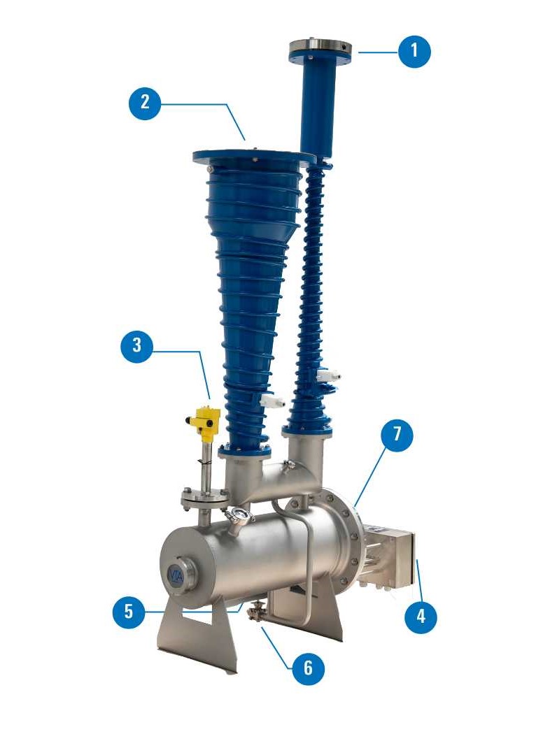 V‑BOOST oil diffusion booster pump for high‑vacuum distillation, improving pressure stability and performance in thermal separation processes